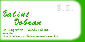 balint dobran business card