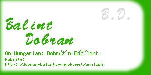 balint dobran business card